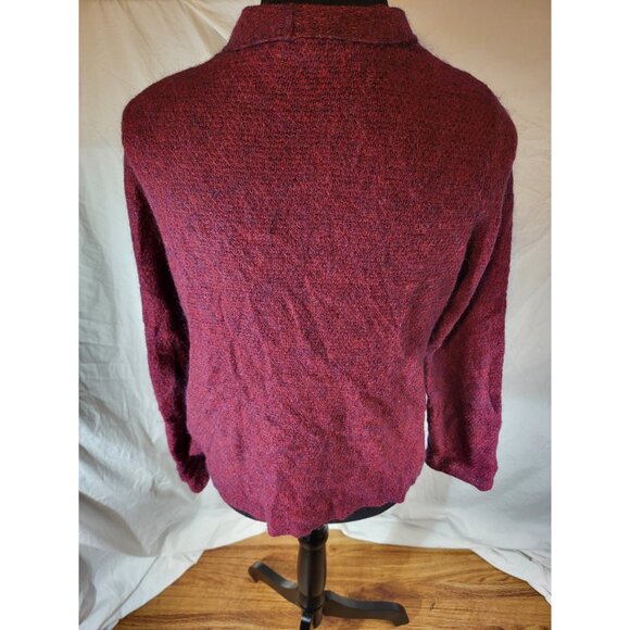 Eileen Fisher open sweater Women Medium Wool Mohair Cashmere Burgandy - Picture 5 of 7